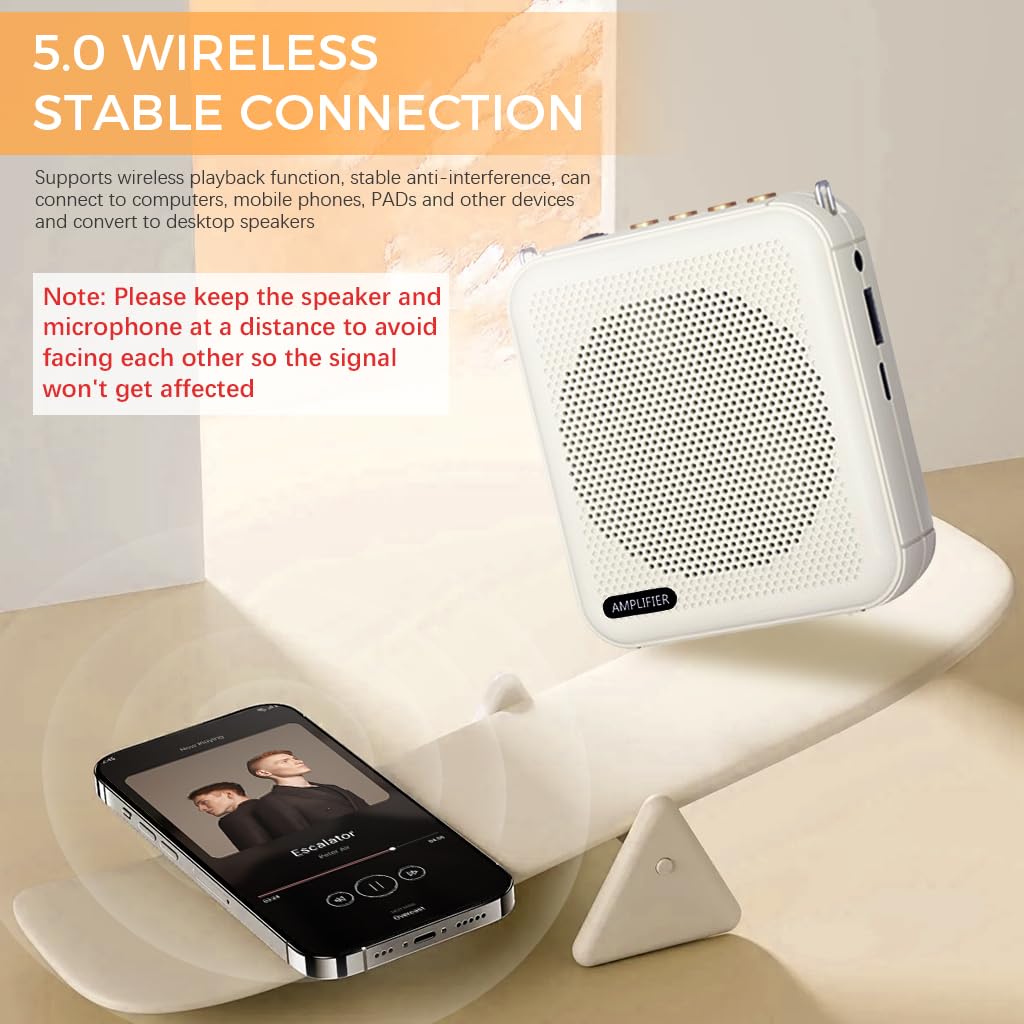 ZORBES Voice Amplifier for Teachers with 10W Output and DSP Noise Reduction | 20h Rechargeable Use