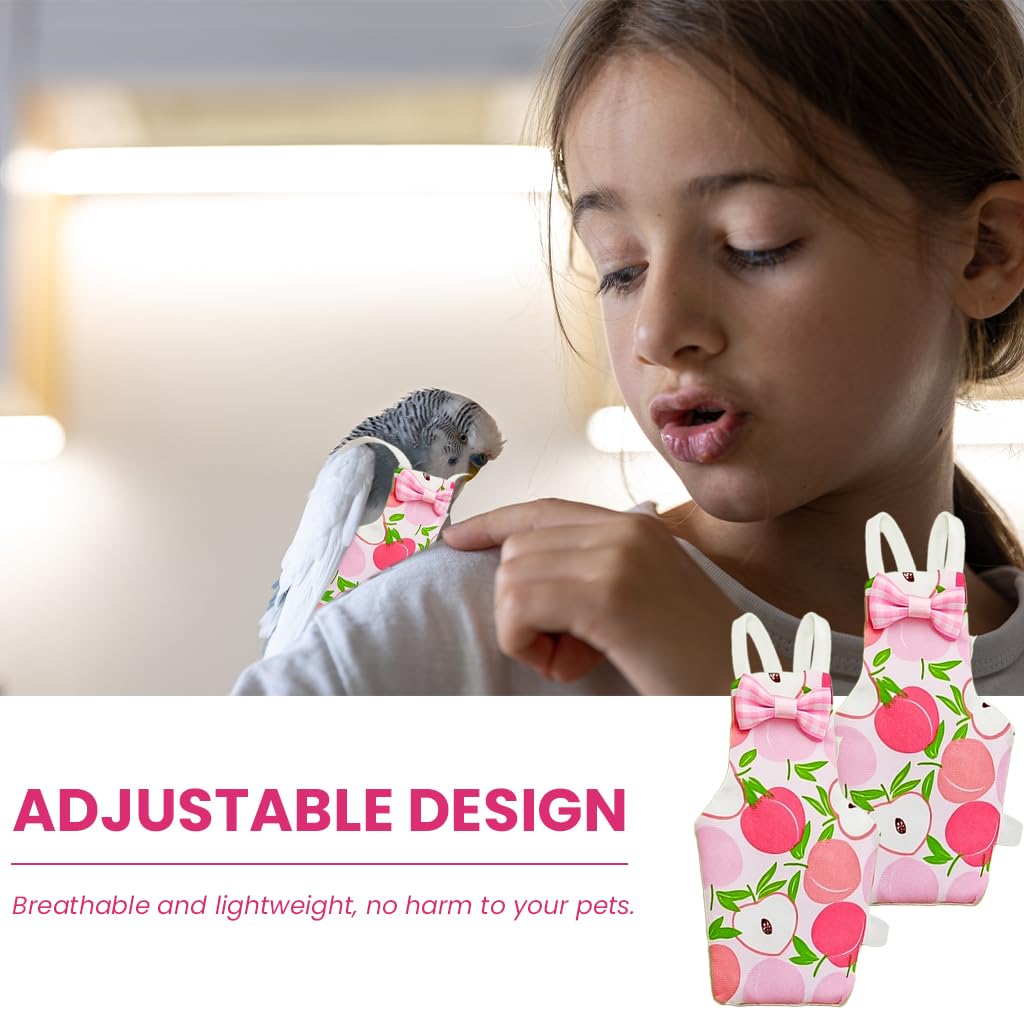 ZIBUYU Bird Flight Suit for Small Birds with Elastic Straps and Waterproof Fabric | 2 Pack