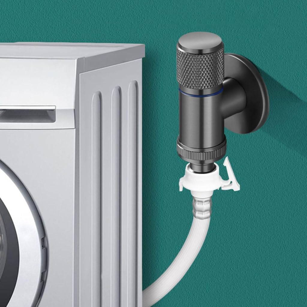 HASTHIP Washing Machine Faucets for Outdoor Garden Use with Solid Brass Wall Mount Tap | Grey