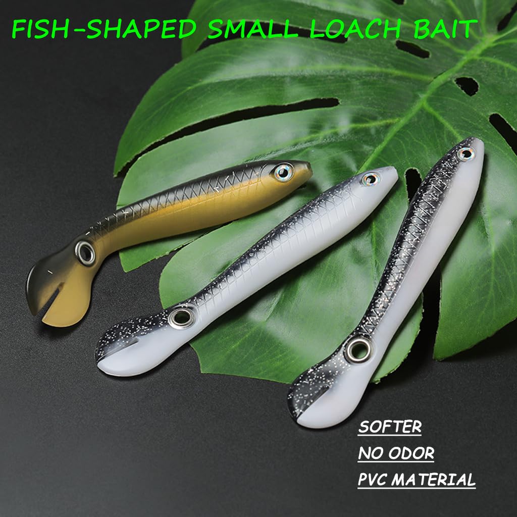 HASTHIP Fishing Lures Kit for Freshwater and Saltwater with 5 10cm Soft Loach Baits | Realistic PVC Design