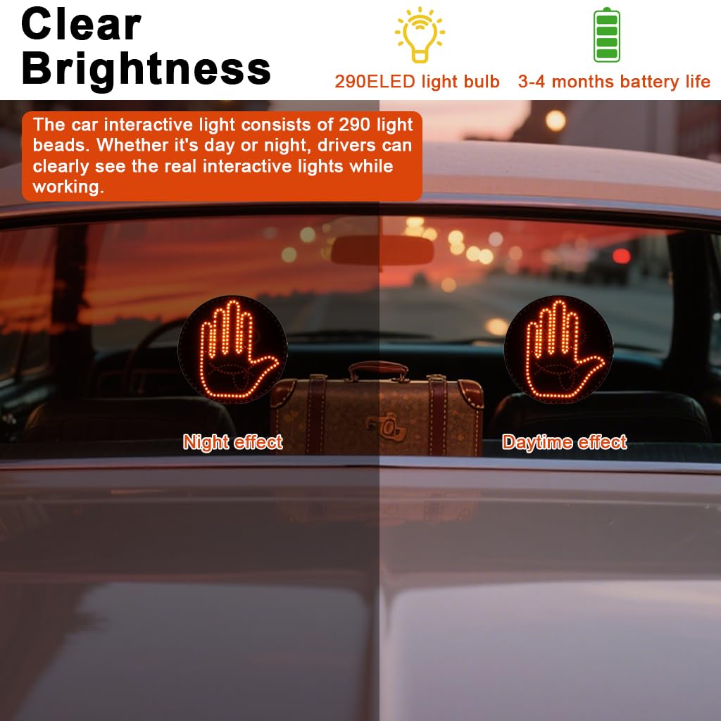 STHIRA Car Rear Windshield LED Light with Remote for Fun Displays and Dual Power | 8 Patterns