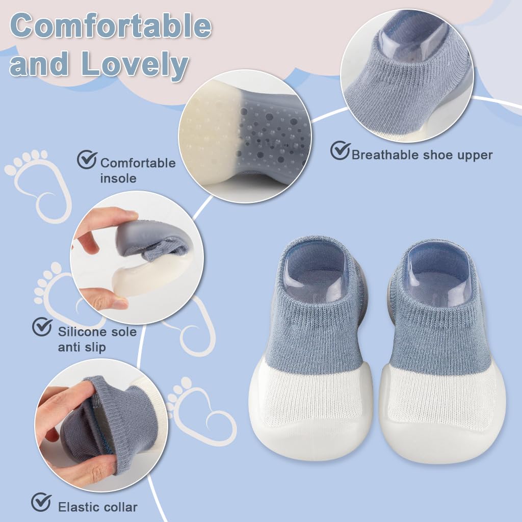 Zibuyu Kids Breathable Walker Shoes with Reinforced Toe Protection and Non Slip Sole | Machine Washable Lightweight Sneakers for Toddlers