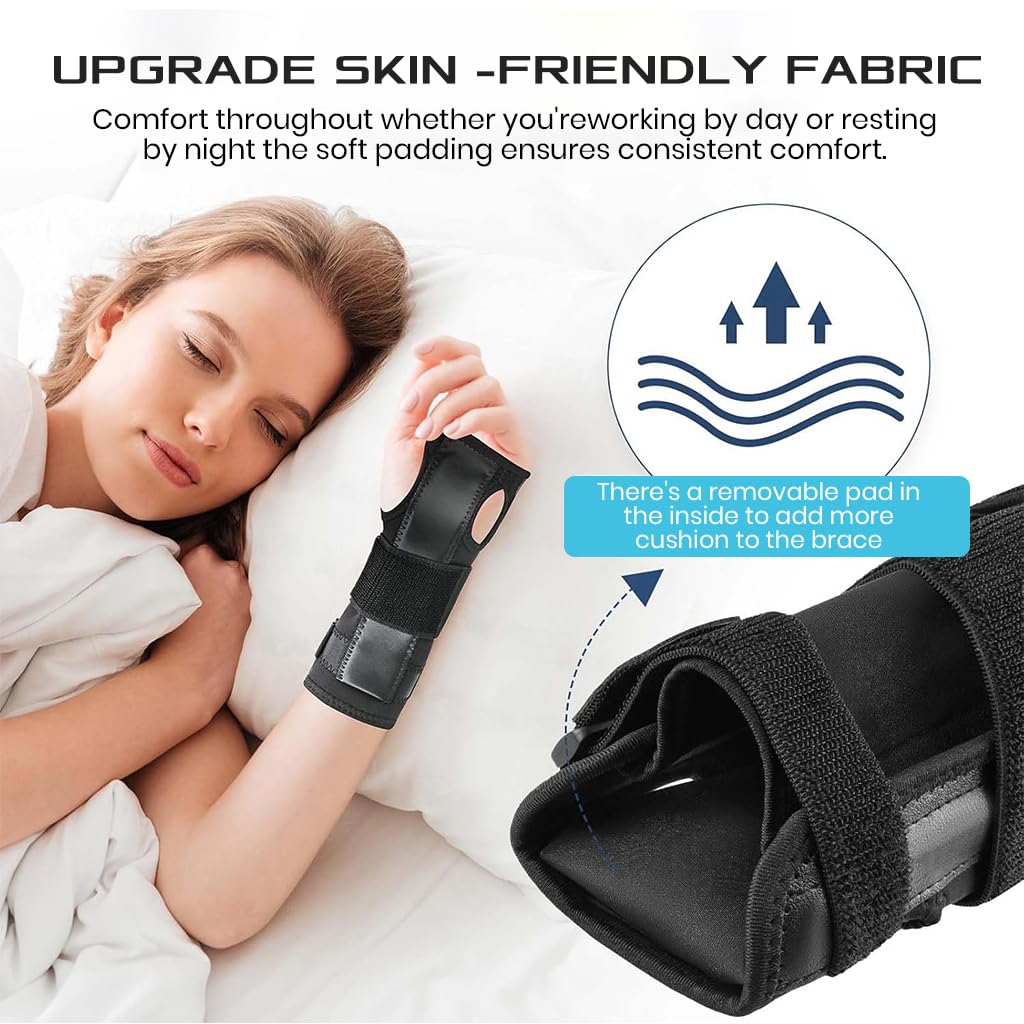 HANNEA Wrist Band for Pain Relief featuring Detachable Curved Support Panel & Adjustable Fit | Breathable Compression Brace for Carpal Tunnel and Arthritis