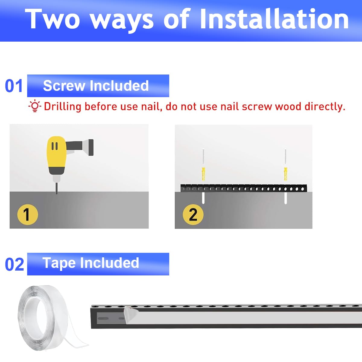 Serplex Cable Raceway for Under Desk Cable Management with Side Eyelets | 2Pcs 15.7 in PVC Kit