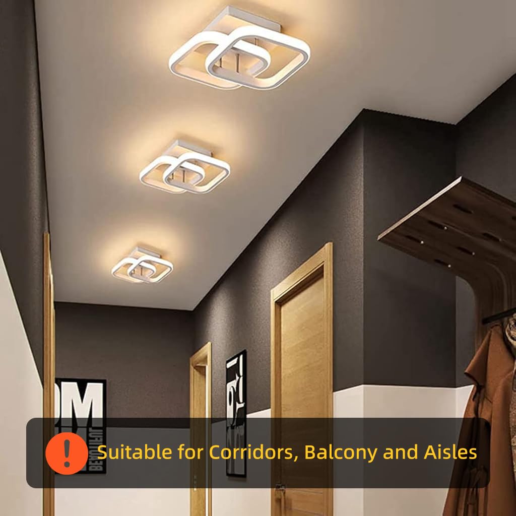 ELEPHANTBOAT LED Drop Ceiling Lights for Bedrooms and Living Rooms with 24W Curved Design | Metal Flush Mount with Remote Control