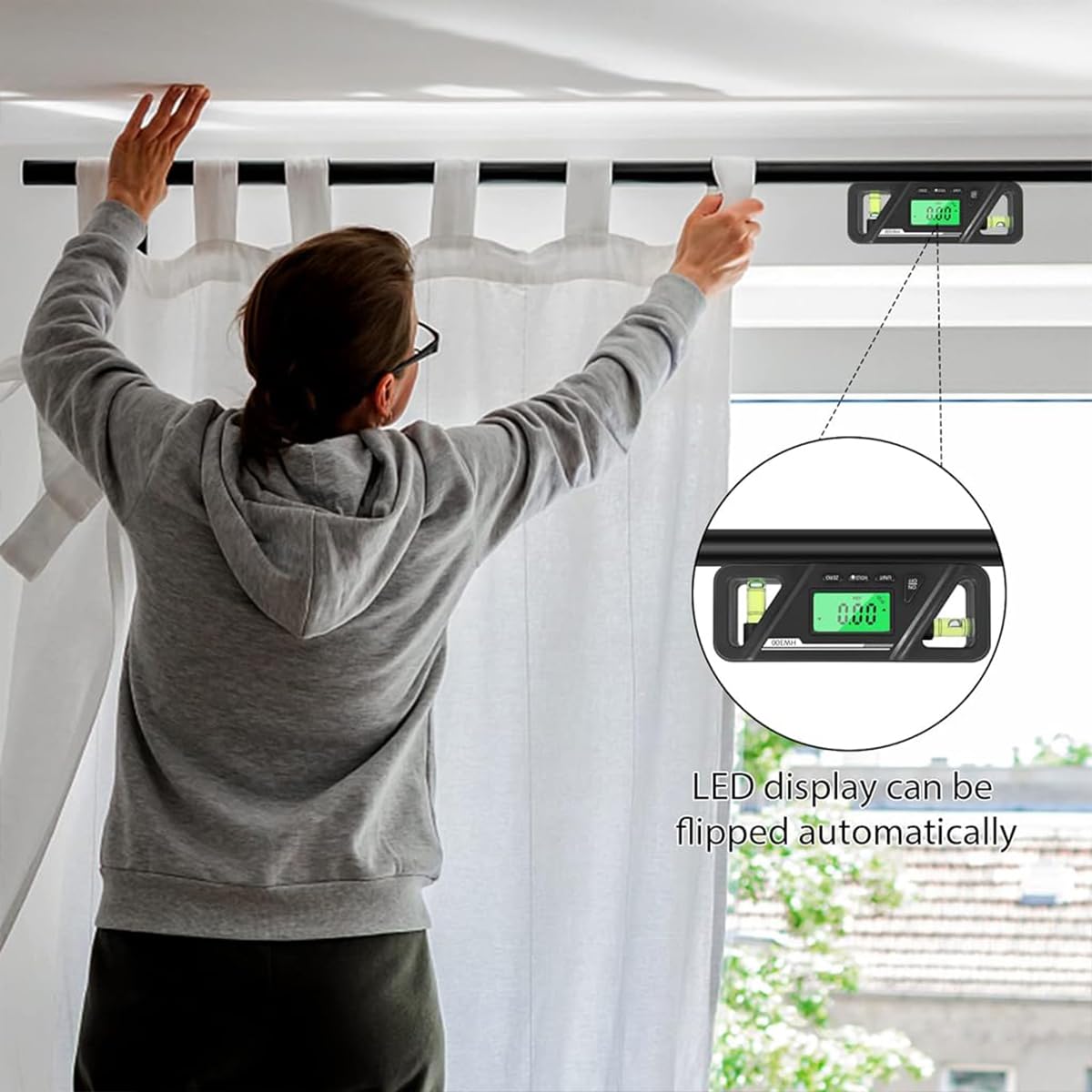 Serplex Mini Angle Gauge for Precision Measurement with Dual Bubble Levels and LCD Display