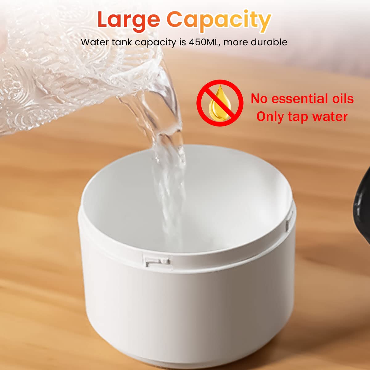 Jellyfish Humidifier for Room with 450ml Tank and Flame Light Effect | 24dB Quiet Aroma Diffuser