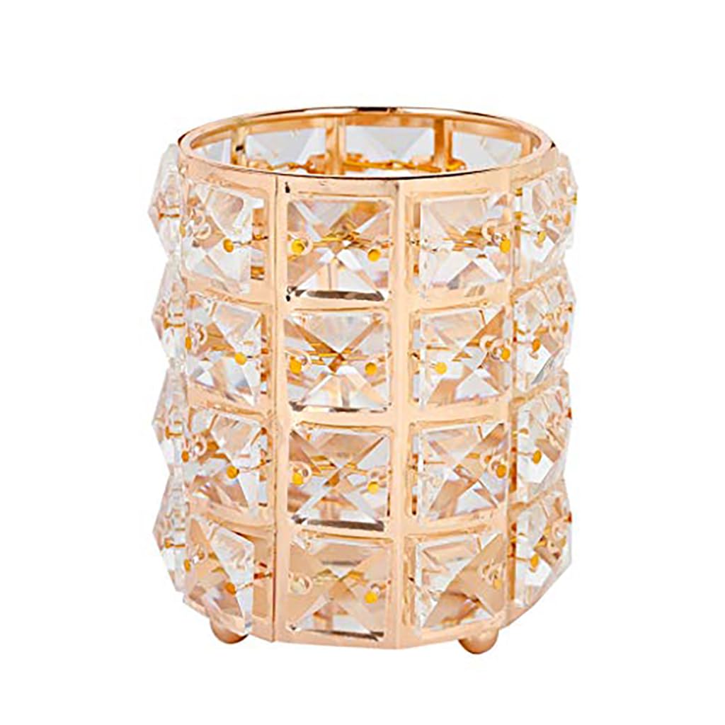 Zibuyu Crystal Beads Makeup Brush Holder for Vanity Decor and Organizer Storage