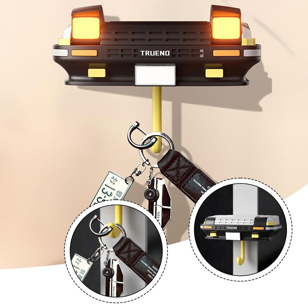 STHIRA Key Holder for AE86 and Miata Fans featuring Motion LED Lights and 3M Adhesive | ABS Wall Organizer