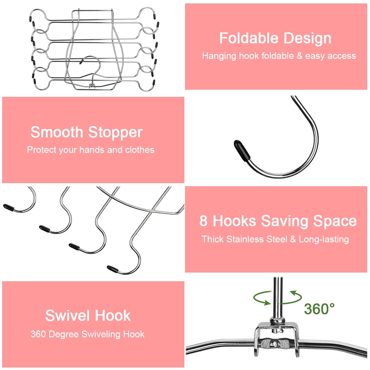 HASTHIP® Bra Hanger Multi Bra Hanger Space Saving Wardrobe Sport Bra Hanger Organizer Tank-Top Wardrobe Hanger Wardrobe Organizer Stainless Steel Multi Bra Hanger