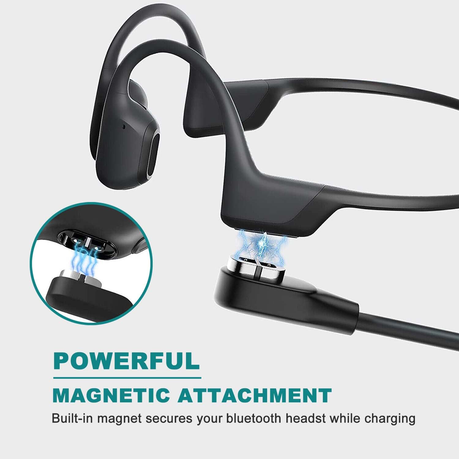 Verilux Magnetic Charging Cable for Shokz Headphones featuring 3.3 ft PVC Cord and Dual Copper Pins