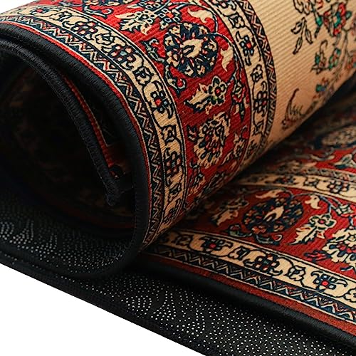 HASTHIP® Prayer Mat for Muslims Anti Skid Prayer Rug Tassel Floor Carpet, Soft Thick Velvet Multipurpose Meditation Mat Islamic Ramadan Gift - 120 * 80cm