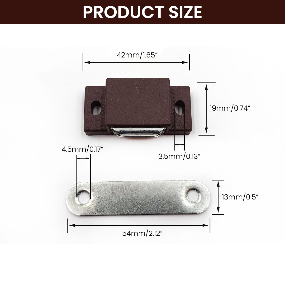 Serplex Magnetic Door Catches for Cabinets and Closets with Screw Fixed Design | 12 Sets