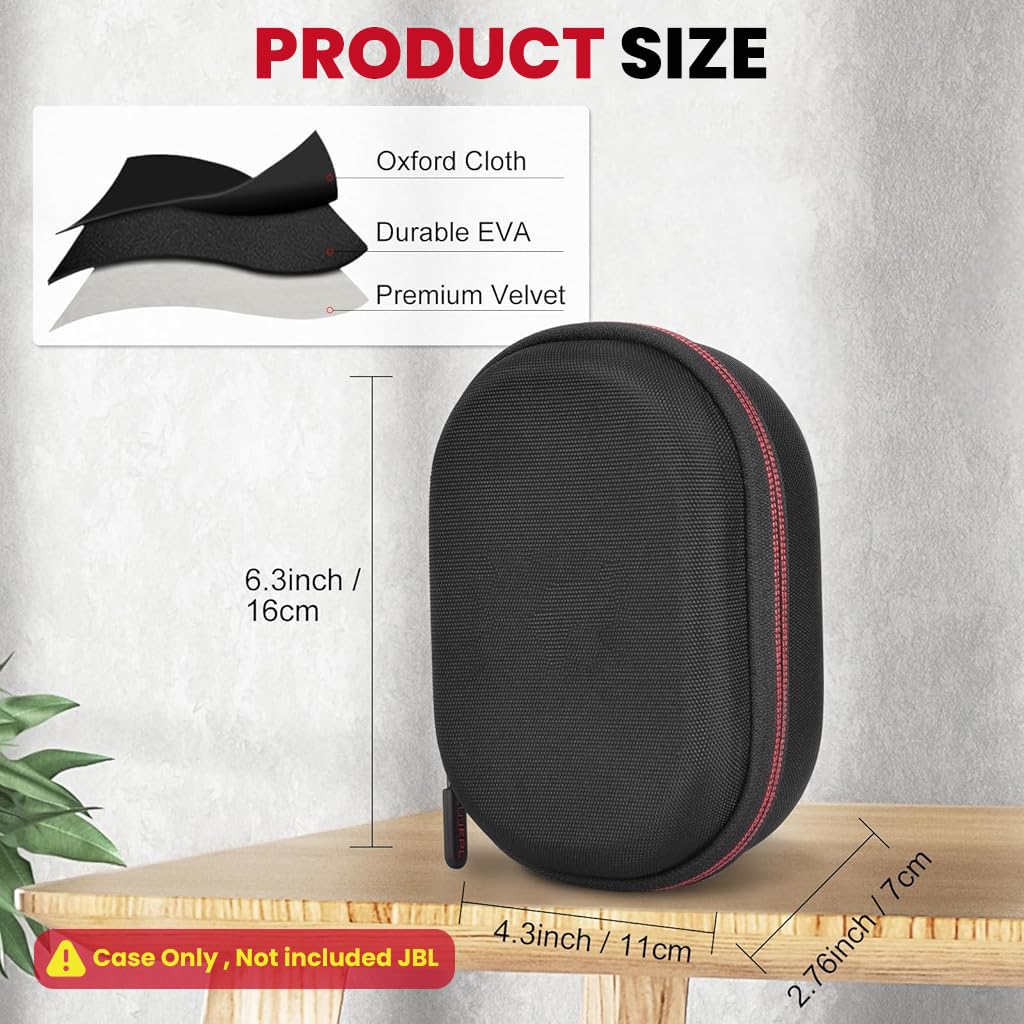 ZORBES Speaker Storage Bag for JBL Clip 4 and 5 with EVA Hard Shell and Wristlet | Travel Case