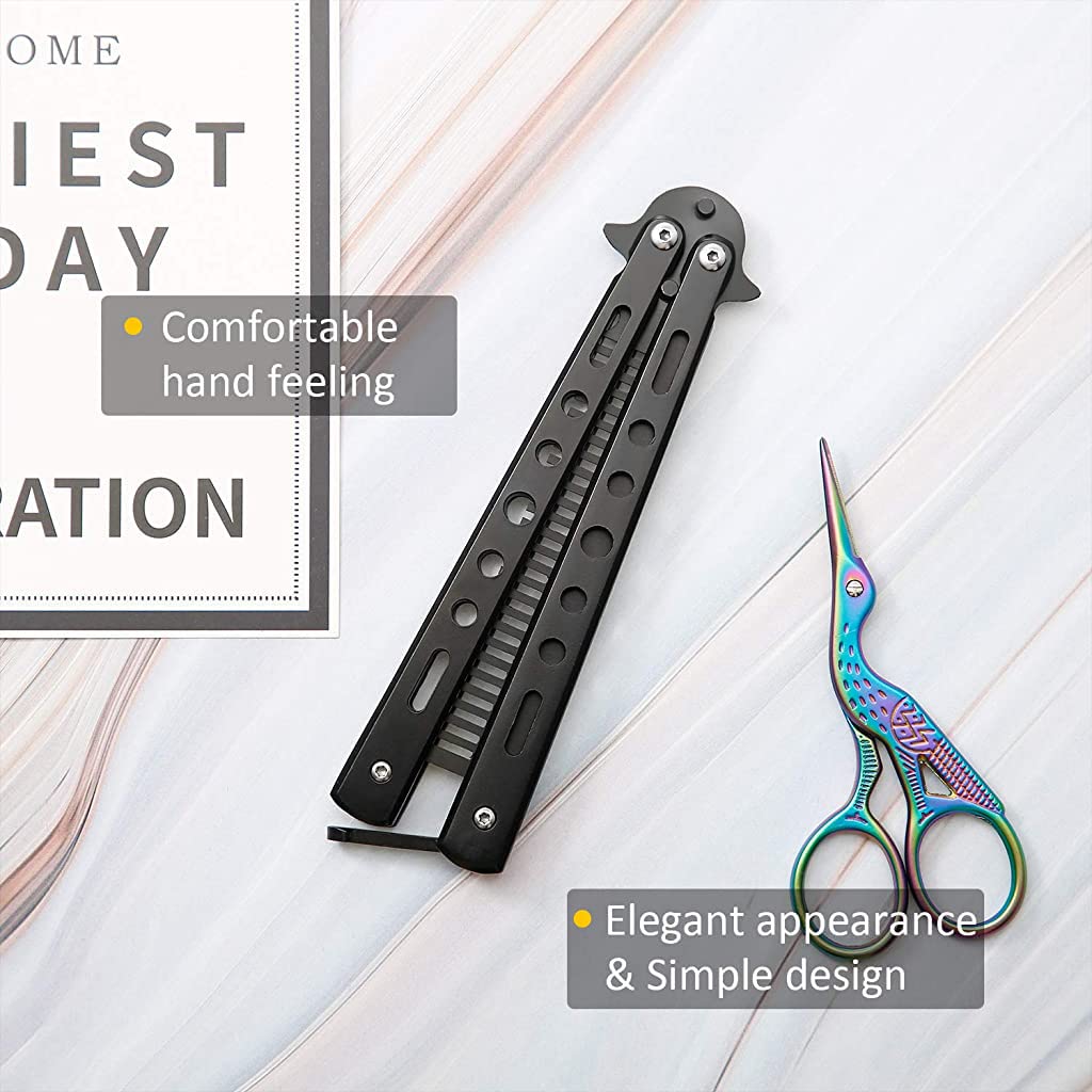 ZIBUYU Butterfly Comb for Training and Styling with Stainless Steel Folding Design 2PCS