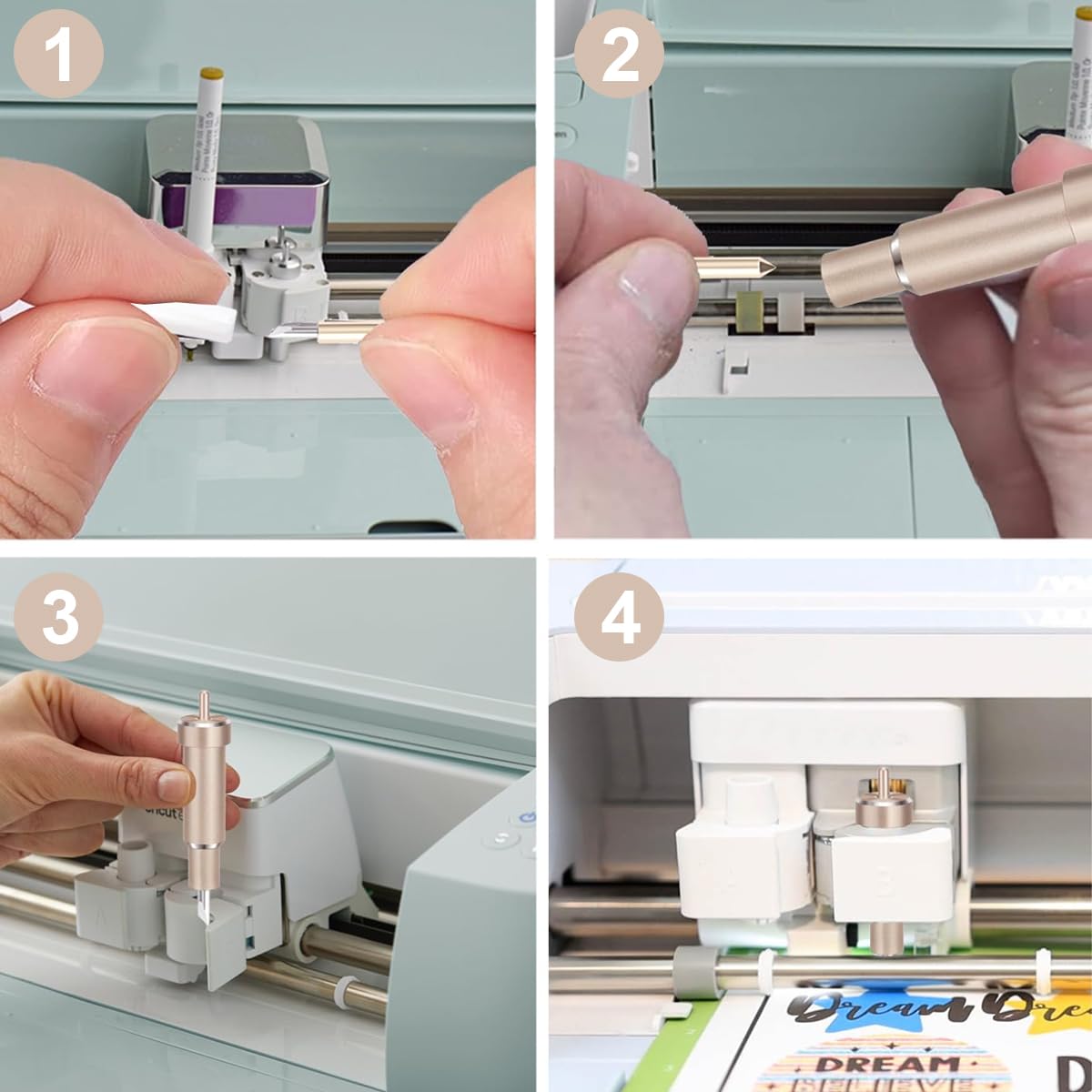 HASTHIP Engraver Blade for Cricut Maker and Explore Machines with 6 Piece Fine Point Set featuring Carbide Construction and Rubber Sleeve Safety Design