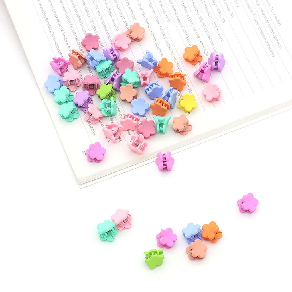 ZIBUYU Mini Hair Clip for Girl 50pcs Flower Hair Claw Clips Color Hair Claw Clips for Girls Cute Hair Claw Clips for Girl Women Hair Accessories Hair Dressing for Girls Teens