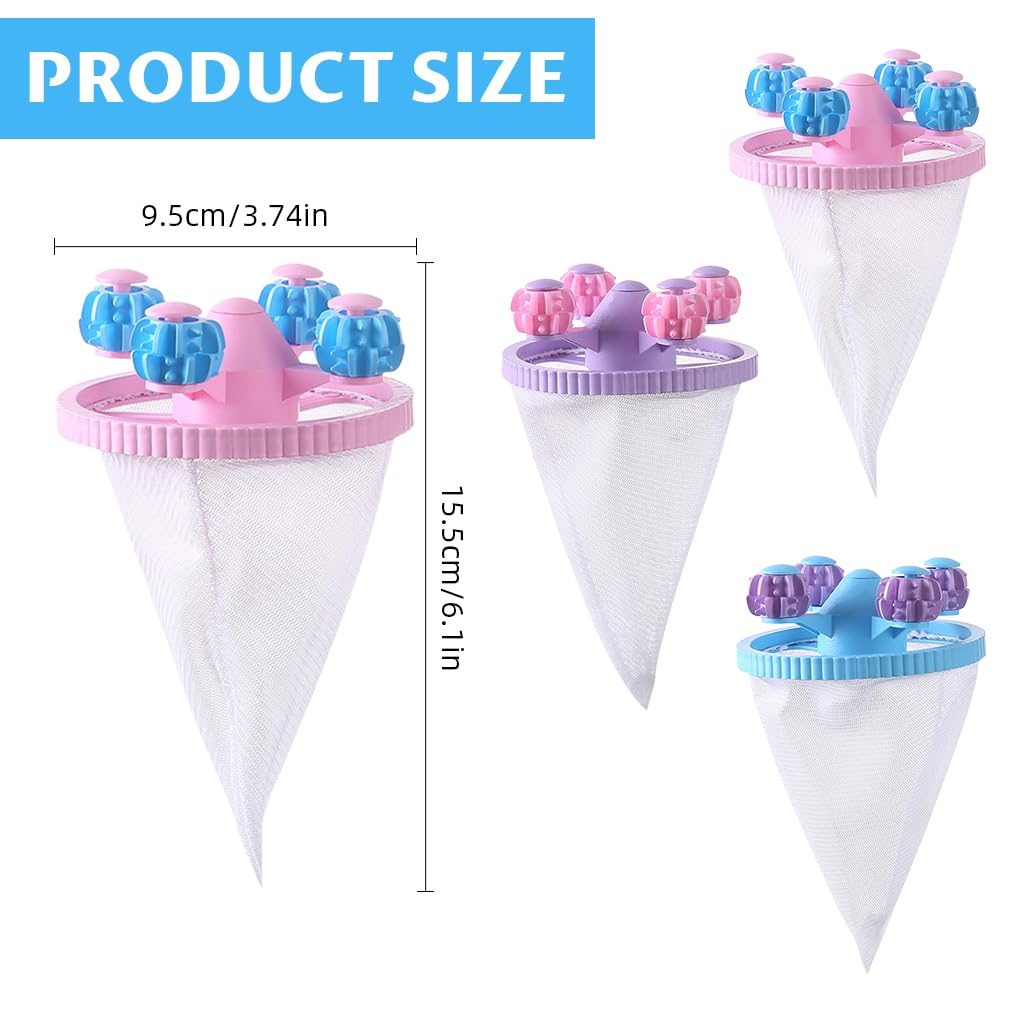 Supvox Hair Removal Laundry Balls for Washing Machine 3 Pcs with Cone Mesh Net | No Tangle Deep Clean