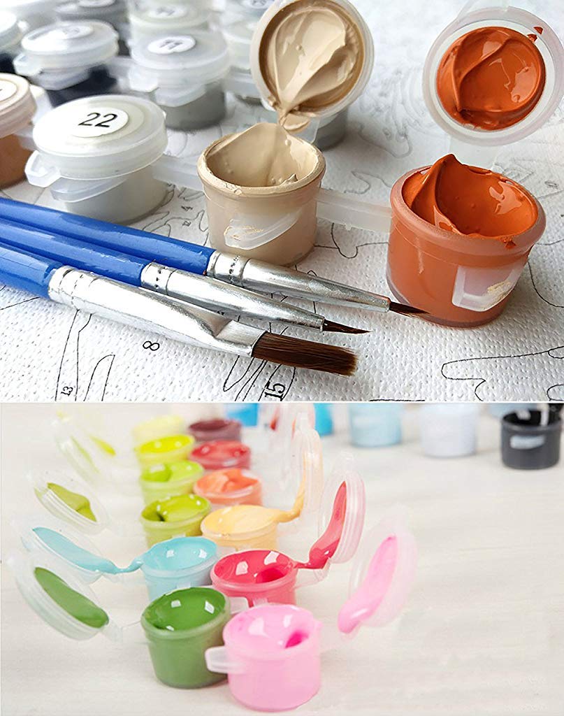 HASTHIP Paint by Numbers Kit for Adults and Kids with Brushes and Pigment 16 x 20 in Linen Canvas | DIY Gift and Home Decoration Set