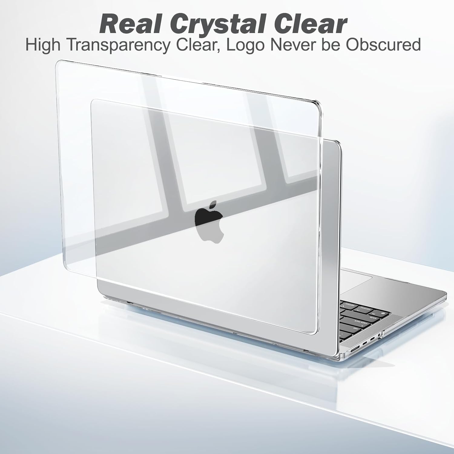 ZORBES Laptop Cover for MacBook Pro 14 Inch 2021–2024 with Keyboard Cover and Screen Protector | Crystal Clear Hard Shell Featuring Raised Rubber Feet