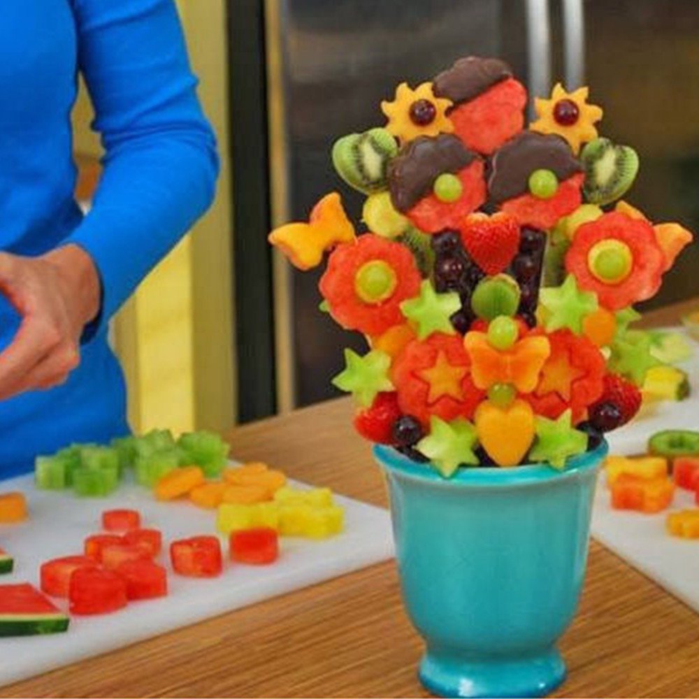 HASTHIP Vegetable Cutter Shape Set for Baking and Fruit Cutting 18PCS with Demolding Stick | Food Grade Stainless Steel Safe for Kids