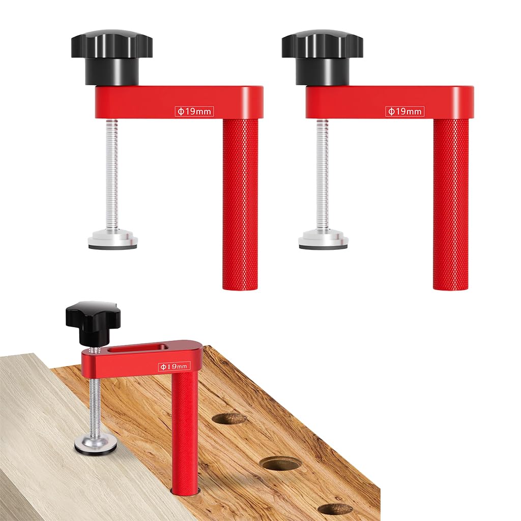Serplex Bench Dog Clamps for 19mm Workbench Holes featuring Secure Hold & Aluminum Alloy Build