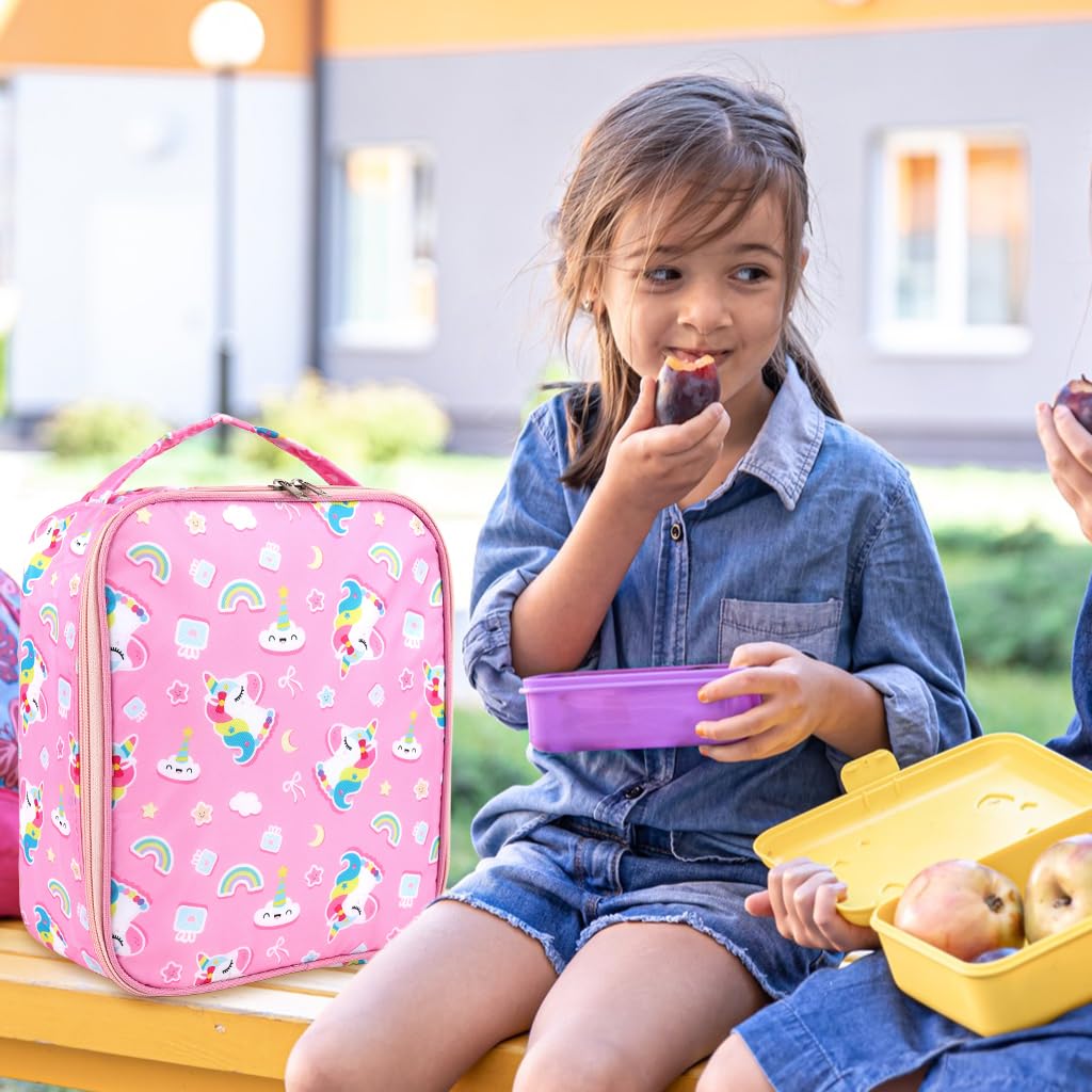 HASTHIP Kids Lunch Bag for School and Picnic with Reinforced Handle 22.5x10x27cm | Oxford Fabric