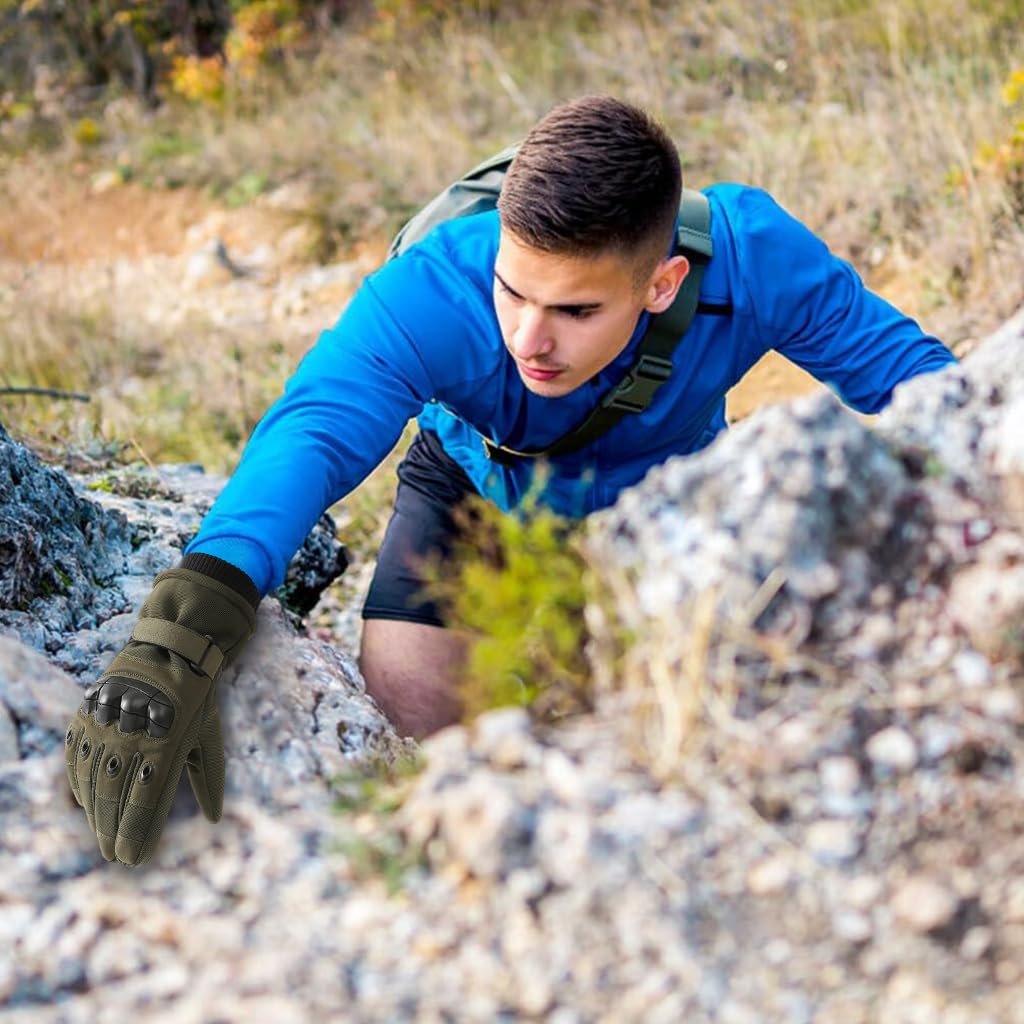 Proberos Touch Screen Winter Riding Gloves for Motorcycling and Cycling with Hard Knuckle Protection and Anti Slip Grip | Unisex Warm Lined Design 21–23cm