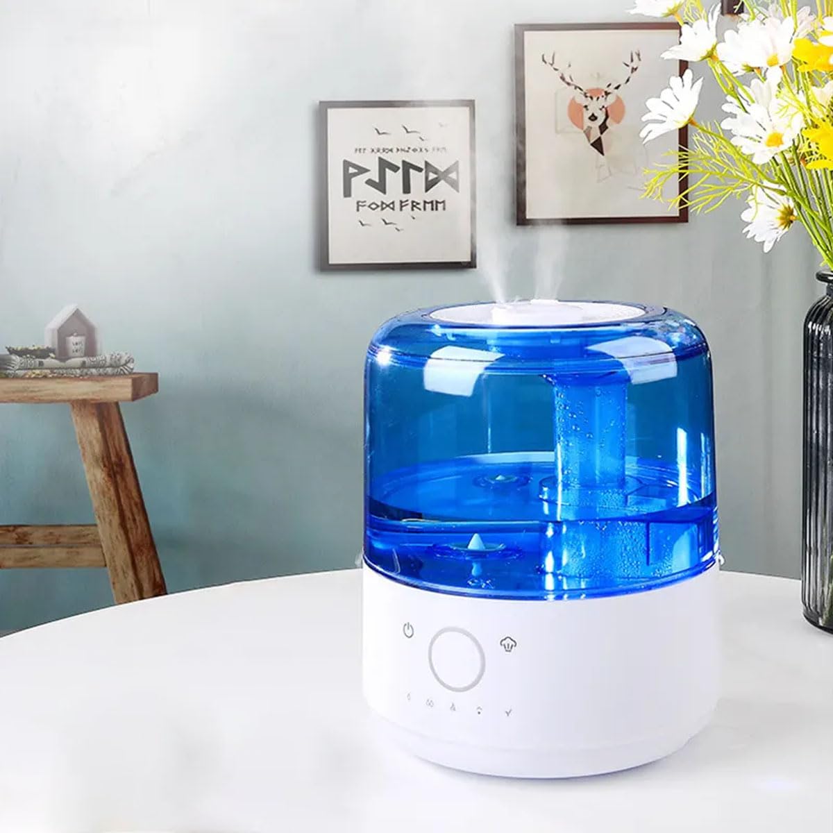 HANNEA® 3L Cool Mist Humidifier, Touch Button, for Bedroom, Home, Office and Plants, 28dB Low Sound Quiet Ultrasonic Humidifier, Easy to Clean Home Humidifier,Auto Shut Off