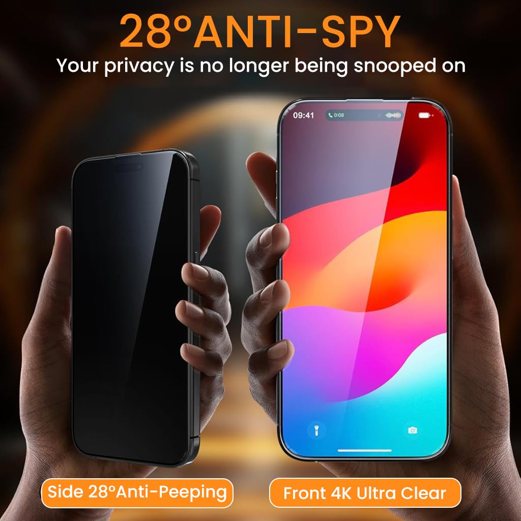 ZORBES Privacy Screen Protector for iPhone 16e 6.1 in with 9H Tempered Glass 2 Pack | Anti Glare and Fingerprint Proof