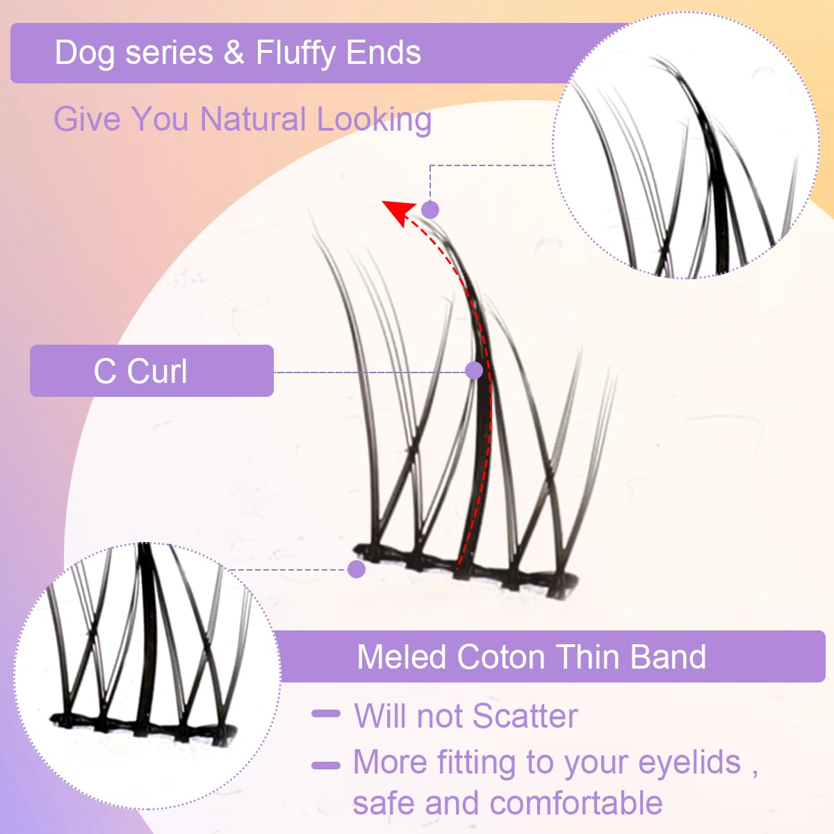 MAYCREATE False Eyelash Extension Kit for Daily or Party Makeup with 10 Sets 11mm Clusters