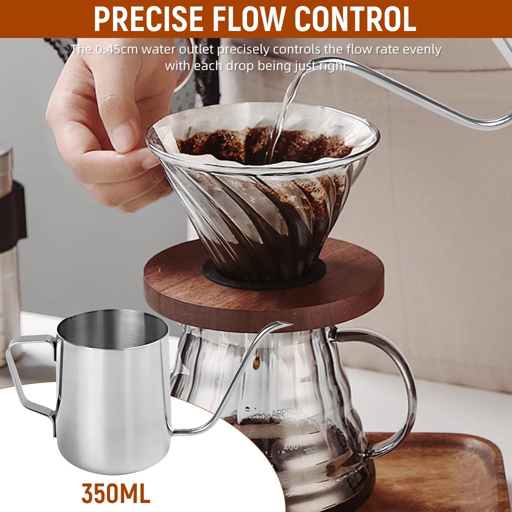 Supvox Pour Over Coffee Kettle for Hand Drip Brewing with 0.45cm Spout and 350ml Pot | Stainless Steel