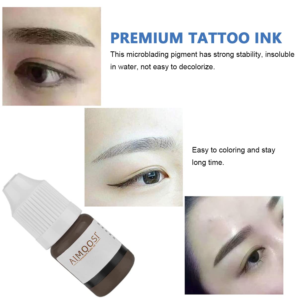 MAYCREATE Microblading Kit for Eyebrow Tattoo Practice with 30 Needles and Lock Pin Pen | Includes Black Ink and Silicone Practice Skin