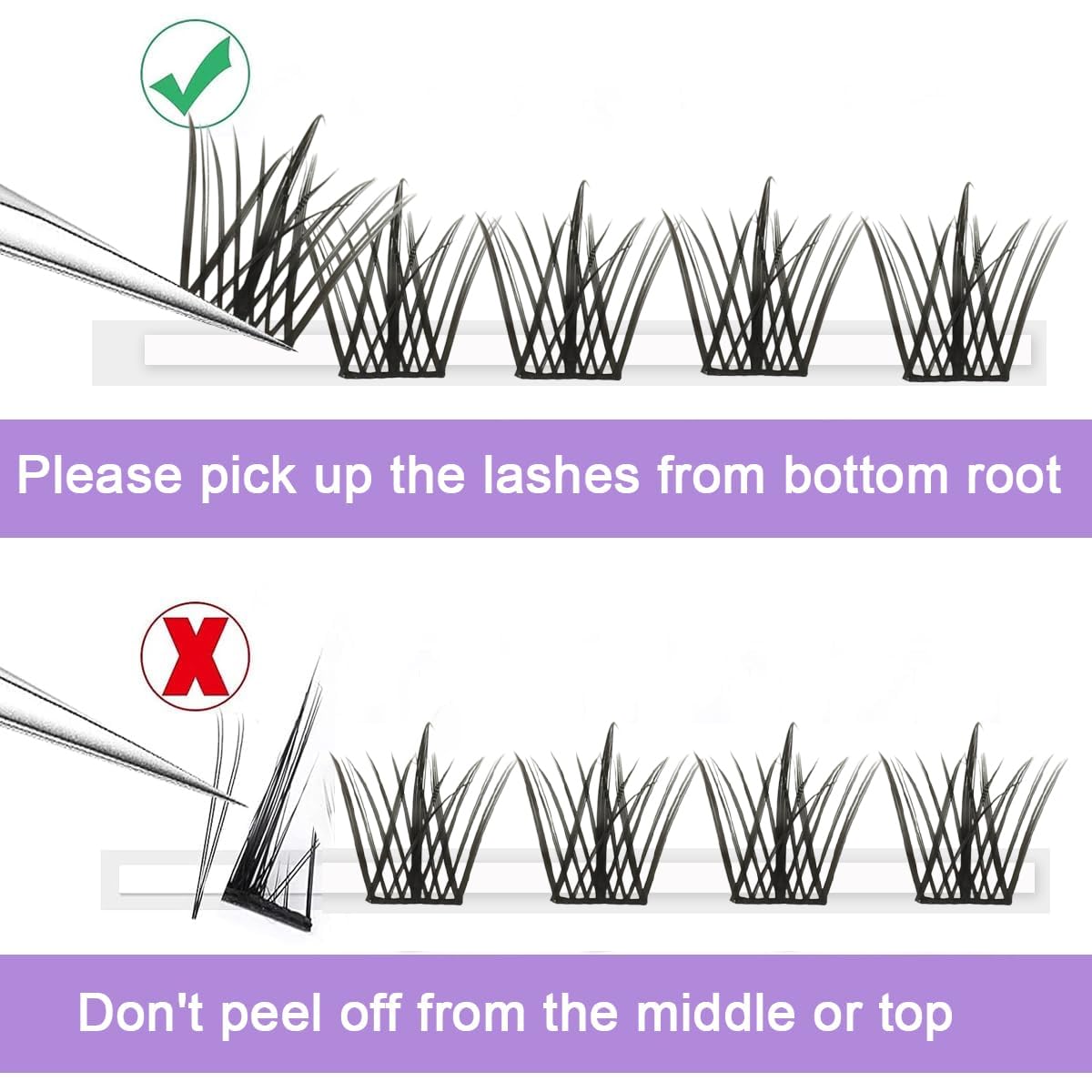 MAYCREATE Lash Clusters for DIY Natural Volume | 100pcs 11mm 3D Fiber Individual Extensions