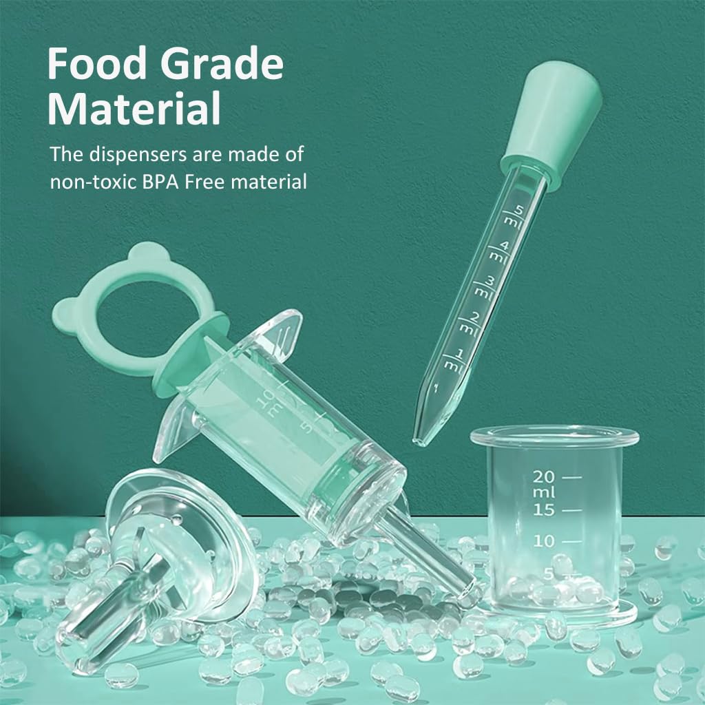 SNOWIE SOFT Baby Medicine Dispenser Kit 4Pcs with Syringe Pacifier and Food Grade PP | Easy Feeding for Infant Medicine and Juice