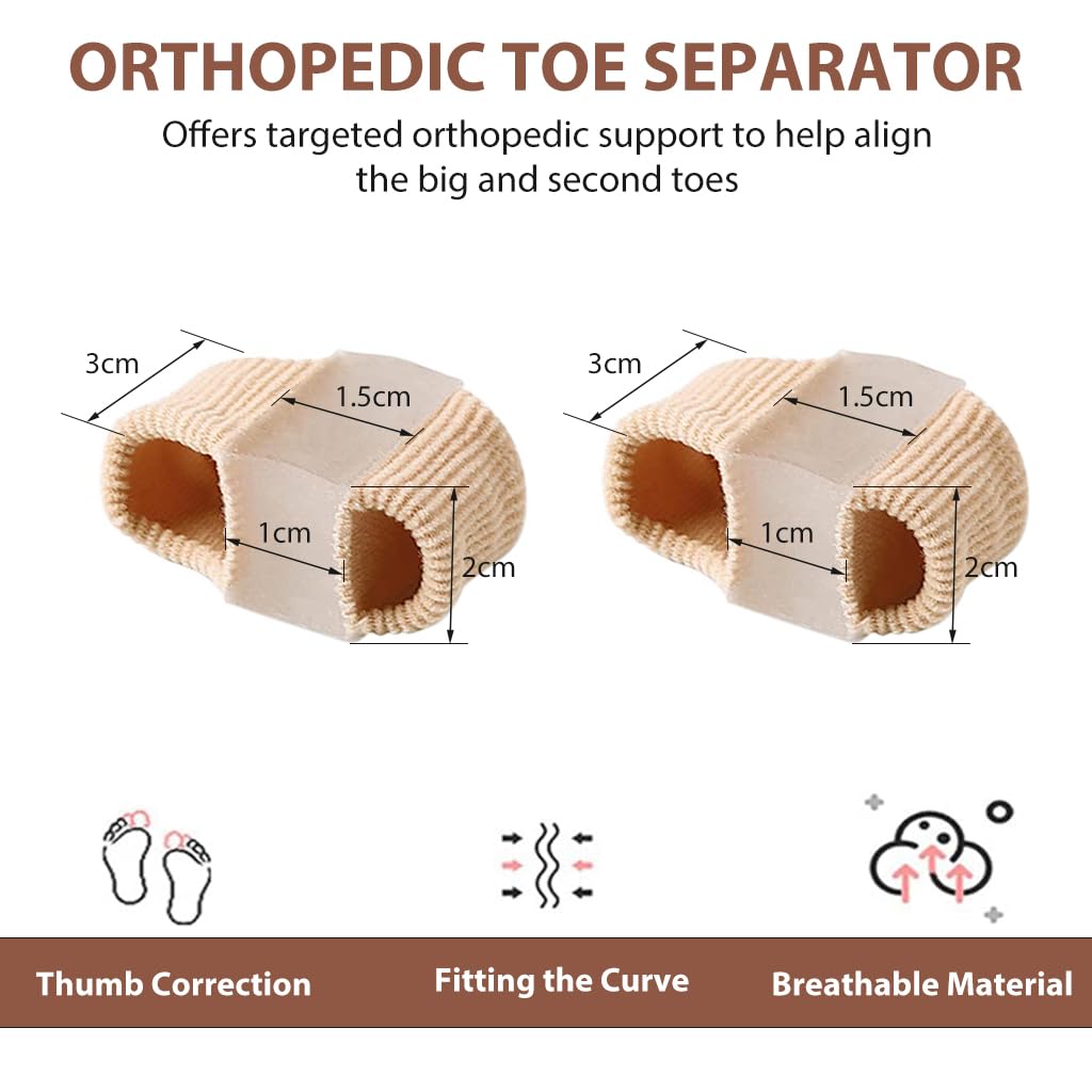 ZIBUYU Toe Separator for Bunion Relief featuring Stretchy Fabric Design | Pack of 2