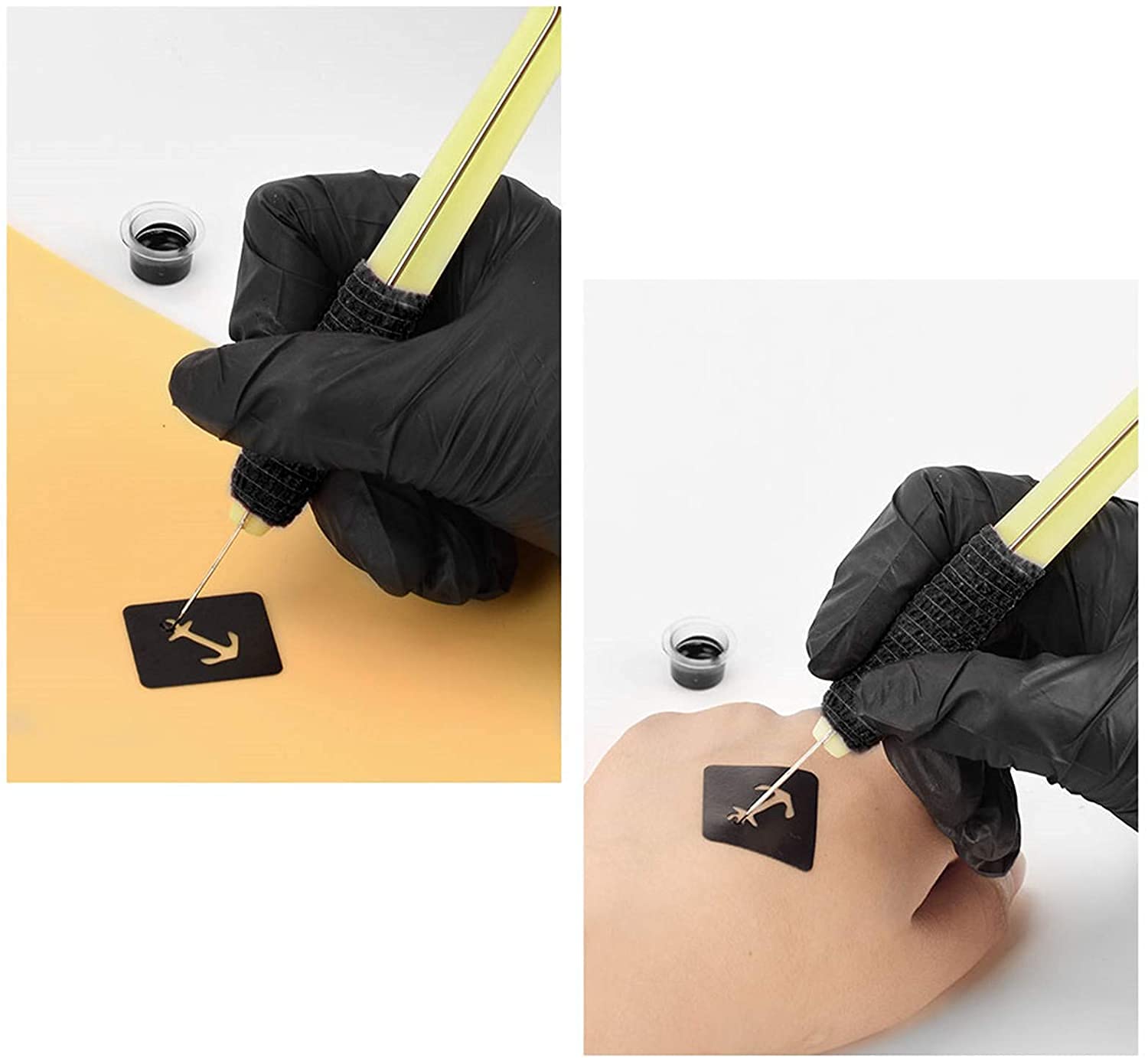 HANNEA Hand Poke Tattoo Kit for Beginners with 10pcs 304L Needles & 3 Slot Pen | DIY Practice Set