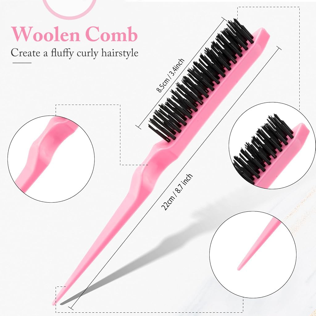 ZIBUYU Hair Brush Set for Hair Dye Application with Dual Head Brush & Pintail Comb | Ergonomic 3Pcs Styling Tools for Women