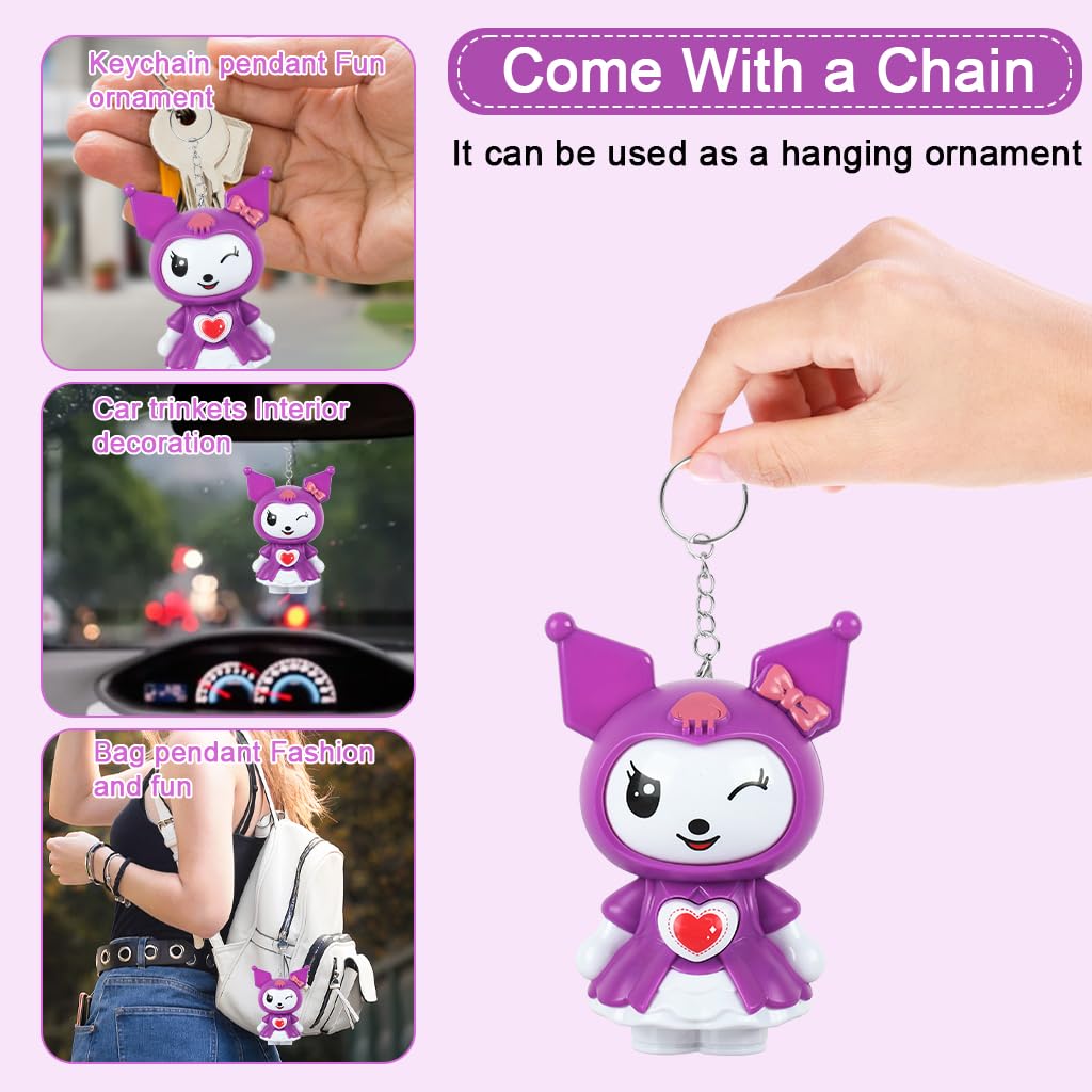 Zibuyu Kawaii Keychain Charm for Bags and Backpacks featuring 3 Fun Faces PVC Design | Gift for Girls