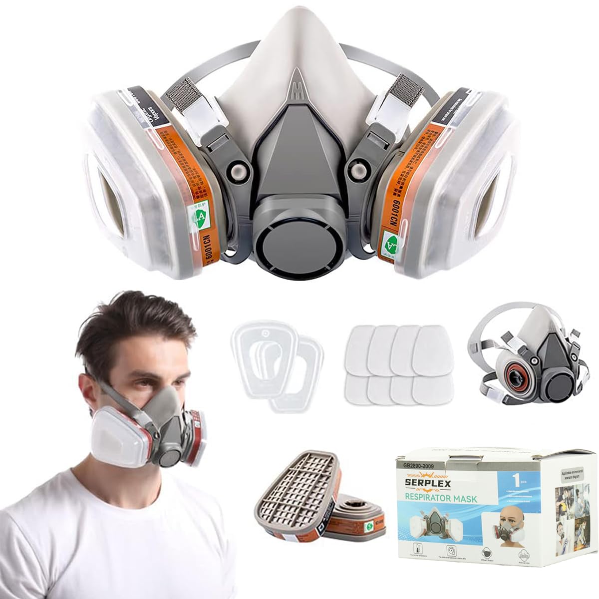 Serplex Reusable 6200 Half Respirator Mask for Paint & Dust | Serplex ...