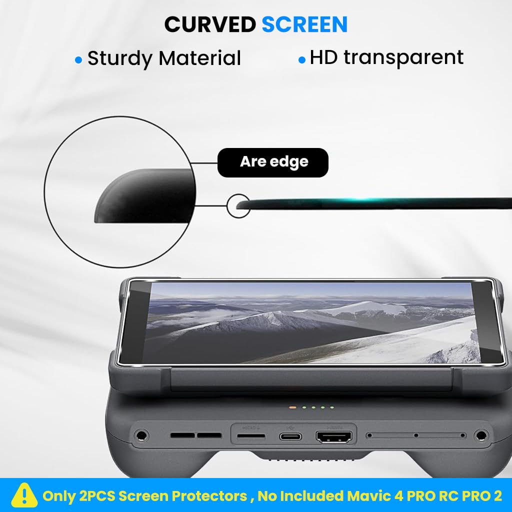 ZORBES Screen Protectors for Mavic 4 Pro RC Pro 2 featuring HD Tempered Glass & Anti-Glare | 2Pcs Bubble-Free Installation