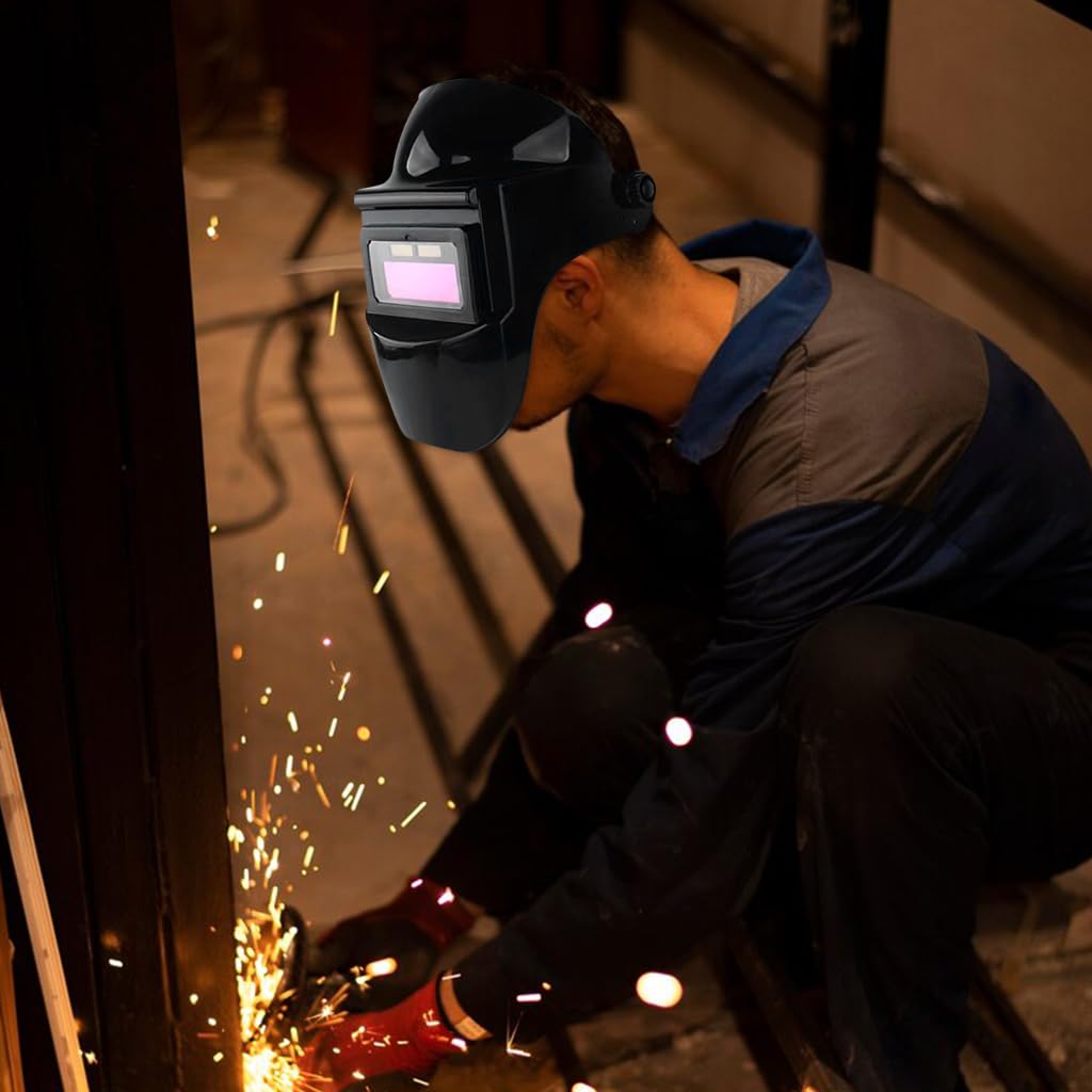 Serplex Auto Darkening Welding Helmet for GMAW TIG | Flip Up Mask with 10 Lenses