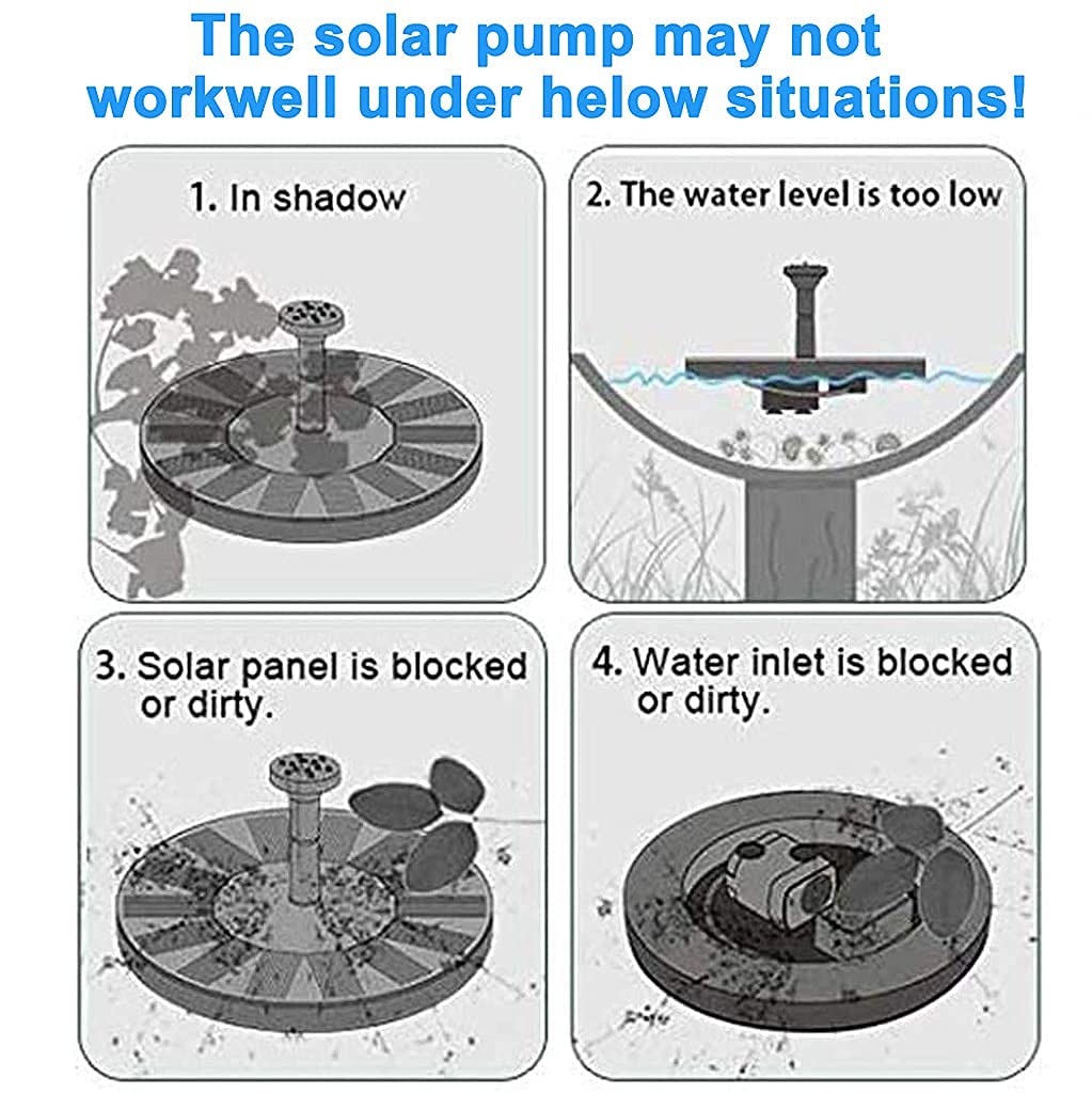 Verilux Lotus Fountain Solar Water Pump Fountain Pump for Pool Pond Garden and Patio Plants Round 7V 2.5W, Pink