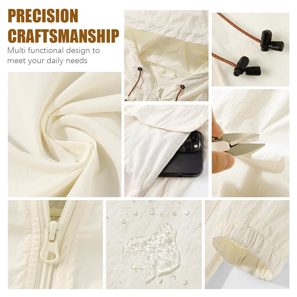 SANNIDHI Windcheater Jacket for Outdoor Sports with UPF 50+ Protection and Waterproof Nylon | Lightweight Hooded Windbreaker for Men and Women