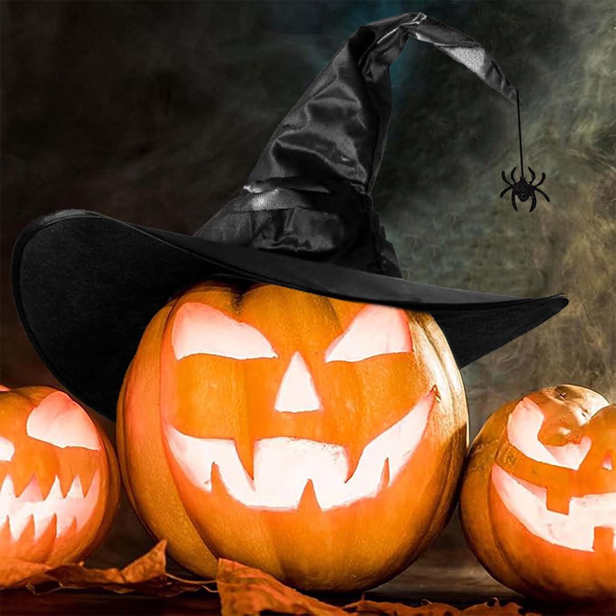 PATPAT Witch Hat and Choker Set for Halloween Cosplay featuring Spider Charm | Women and Girls Dress Up Accessory