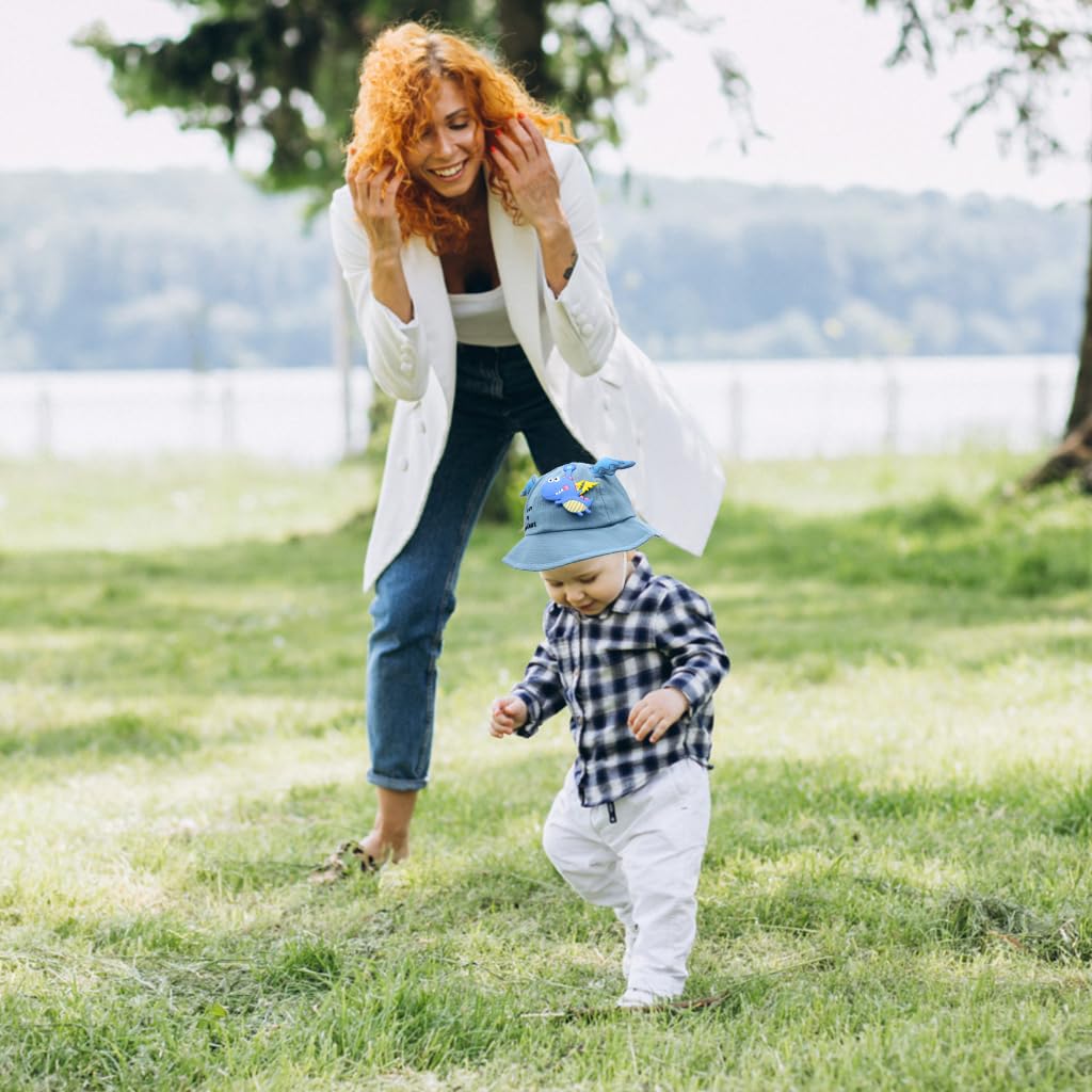 ZIBUYU Kids Bucket Hat for Outdoor Sun Protection with Windproof Chin Strap | Breathable Cotton for Toddlers 1–4 Years