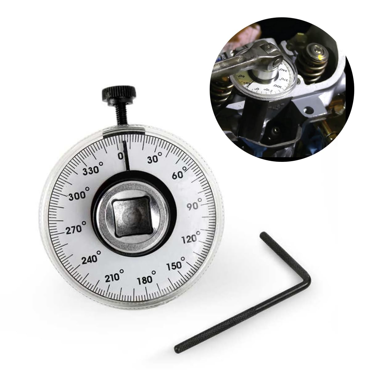 Serplex Torque Wrench Angle Gauge for Automotive Use with 1/2 Inch 360 Degree Dial | Precise Fastening