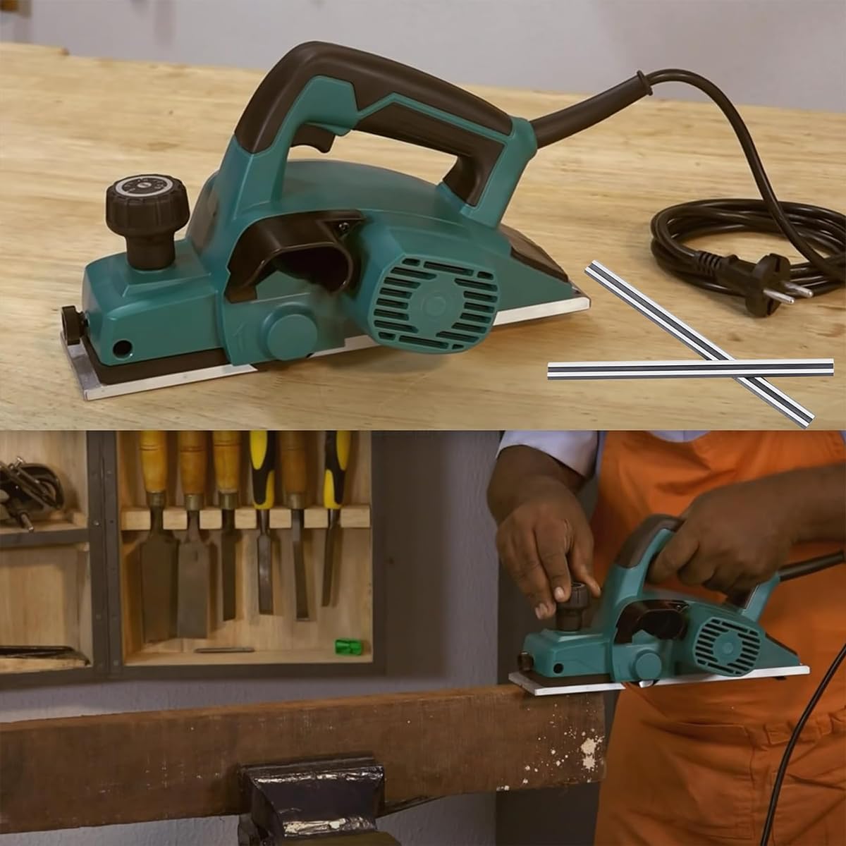 HASTHIP Planer Machine Blades Replacement for Woodworking with Carbon Steel Build | Includes Storage Box