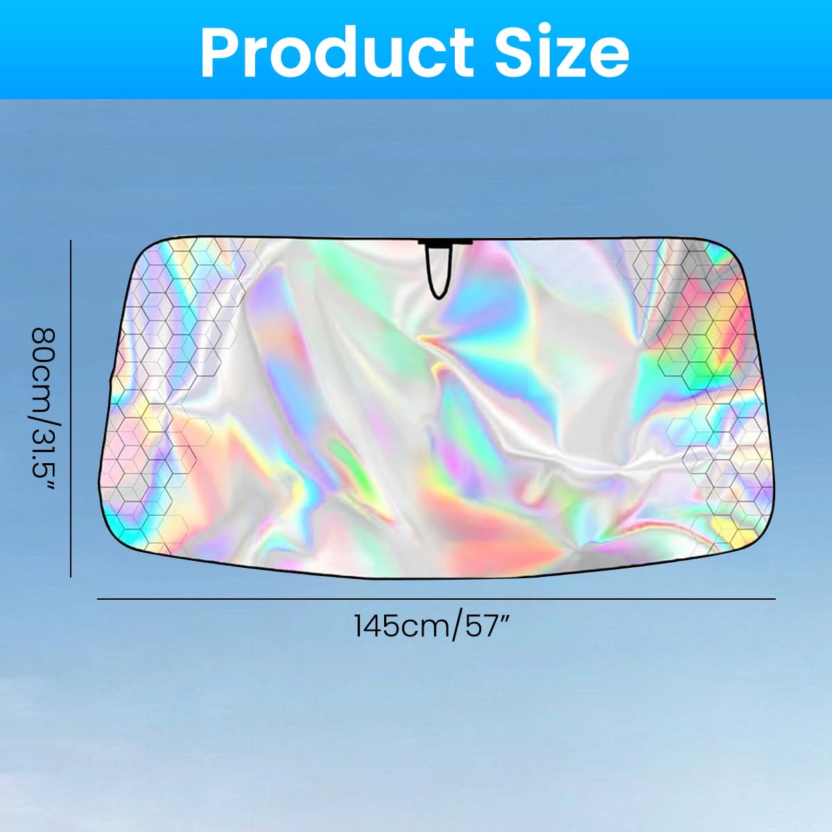 STHIRA Car Window Shade for UV Protection with Glass Fiber Frame 57x31 in | Foldable