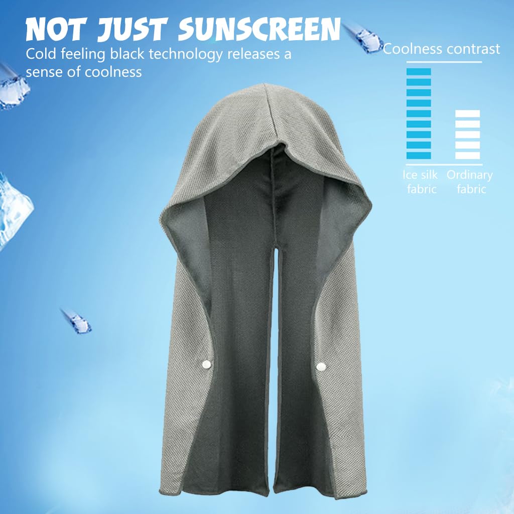 Proberos® Cooling Hoodie Towels, Absorbent & Quick Drying Sweat Towel Wraps for Neck and Face, Long-Lasting Cooling and Sun Protection in Hot Weather